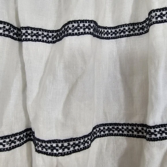 Tory Burch Linen Embroidered Belted Tassel Boho Dress - Picture 3 of 11